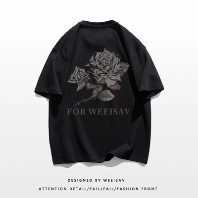 Vasaras modes smagsvara retro vīriešu angļu burti ar 100% kokvilnas apdruku ar apaļu kakla izgriezumu Augstas kvalitātes ikdienas fitnesa ielas T-krekls