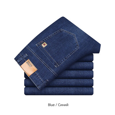 Kokvilnas Vīriešu Džinsi Džinsu Bikses Zīmols Klasisks Apģērbs Kombinezons Taisnas Bikses Vīriešiem Melns Oversize Liels Izmērs 35 40 42 44 46