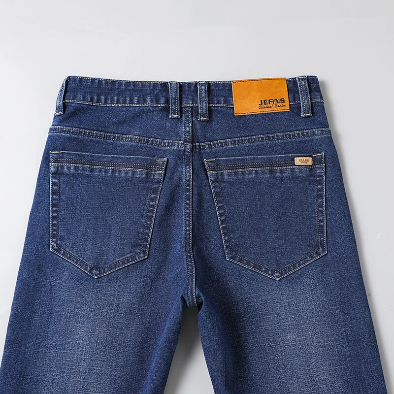 Kokvilnas Vīriešu Džinsi Džinsu Bikses Zīmols Klasisks Apģērbs Kombinezons Taisnas Bikses Vīriešiem Melns Oversize Liels Izmērs 35 40 42 44 46