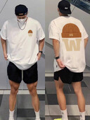 Vasaras modes smagsvara retro vīriešu angļu burti ar 100% kokvilnas apdruku ar apaļu kakla izgriezumu Augstas kvalitātes ikdienas fitnesa ielas T-krekls