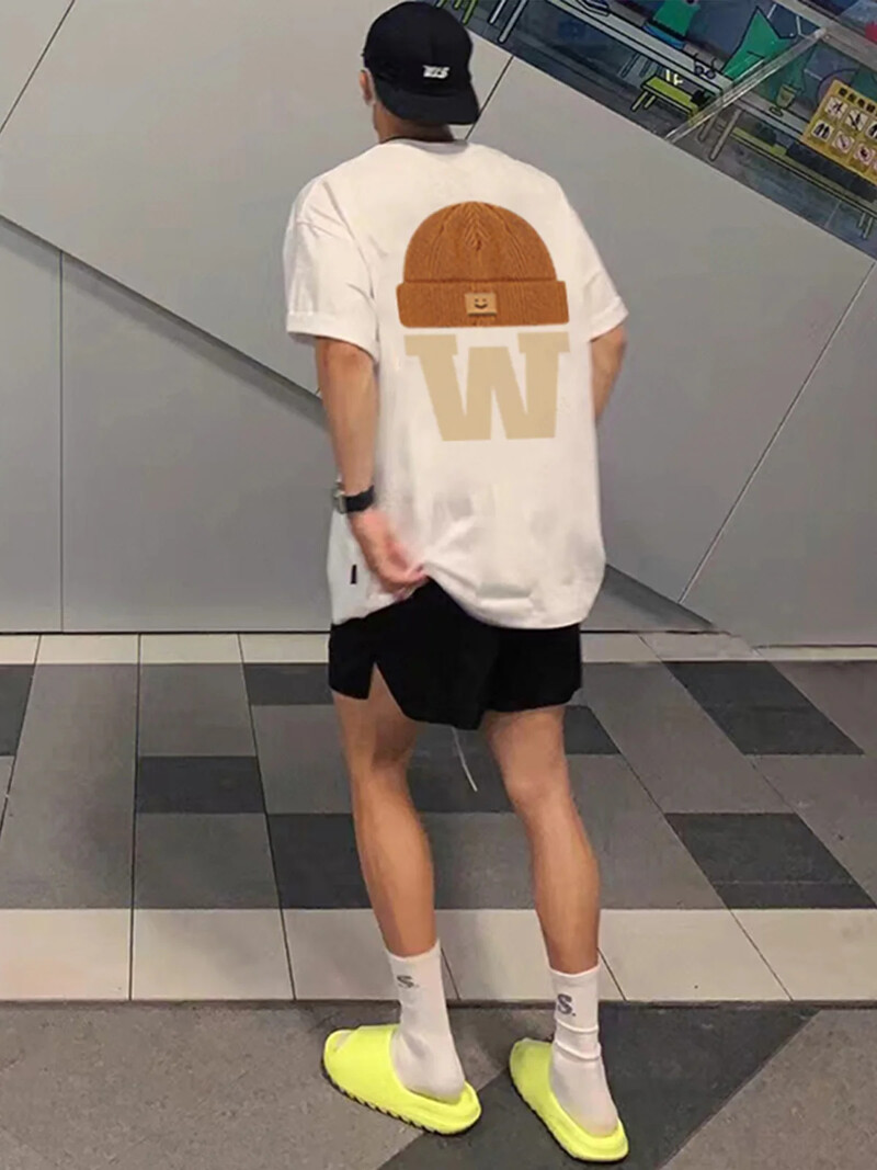 Vasaras modes smagsvara retro vīriešu angļu burti ar 100% kokvilnas apdruku ar apaļu kakla izgriezumu Augstas kvalitātes ikdienas fitnesa ielas T-krekls