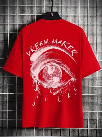 Dream Maker Δακρυσμένη Γη με εκτύπωση T-shirt Ανδρικά ρούχα Καλοκαιρινά φαρδιά μπλουζάκια από βαμβακερό μπλουζάκι casual Street Μπλουζάκια Hip Hop Oversize Tshirt