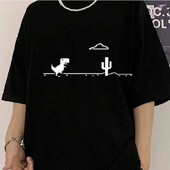 Mozaik Igra Kaktus Mali Dinosaurus Otisci Muške majice Kreativnost Ulične Smiješne Kratkih rukava Ležerne sve matematičke muške odjeće