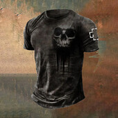 2024. gada vīriešu galvaskausa apdruka 3D T-krekls Ielu ikdienas brīvs, radošs šausmu, liela izmēra topi ar īsām piedurknēm T-krekli Ikdienas ielas apģērbs