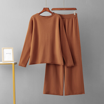 HLBCBG pavasara rudens trikotāžas sieviešu džemperi treniņtērpi, sadalīti sieviešu džemperis, džemperis + platas bikses, 2/divu gabalu komplekti