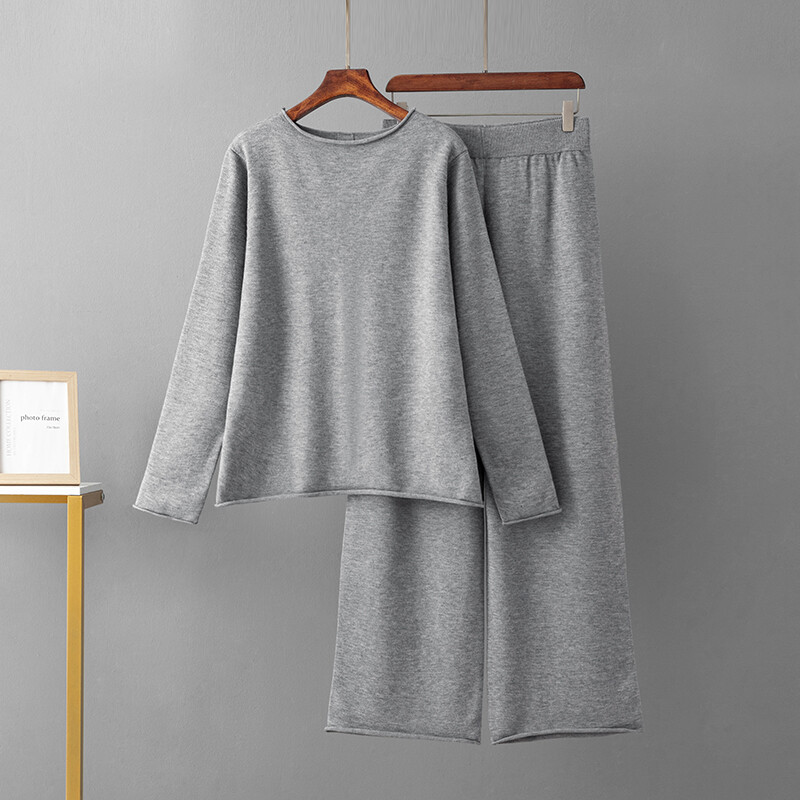 HLBCBG pavasara rudens trikotāžas sieviešu džemperi treniņtērpi, sadalīti sieviešu džemperis, džemperis + platas bikses, 2/divu gabalu komplekti
