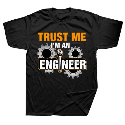 Smiješna izreka Trust Me I Am An Engineer Majice s slovima Muške štreberske Majice s slovima Programer Streetwear Majica kratkih rukava s O-izrezom