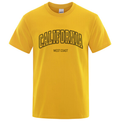 Kalifornijas Rietumkrasta ielas burtu topi Vīriešu hiphopa t-krekls T-krekls Vasaras elpojošs T-krekls Street kokvilnas krekls