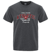 Athletic 82 Varsity Team Kalifornijas štata vīriešu T krekls Vasaras Streetwear Ikdienas zīmola T-krekli Apģērbi T-krekli Kokvilnas elpojoši topi