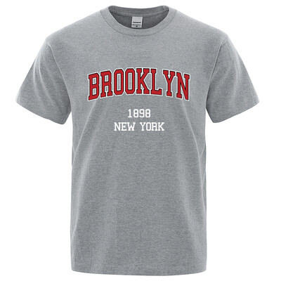 Brooklyn 1898 New York City Burtu apdrukas T krekls Vīriešu Sieviešu Apģērbs T-krekli Brīvi Vasaras Tkrekls Kokvilnas elpojošs īsām piedurknēm