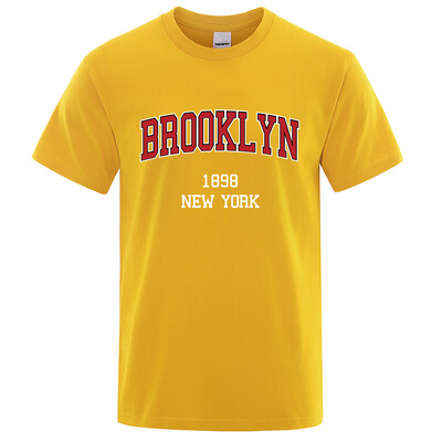 Brooklyn 1898 New York City Burtu apdrukas T krekls Vīriešu Sieviešu Apģērbs T-krekli Brīvi Vasaras Tkrekls Kokvilnas elpojošs īsām piedurknēm
