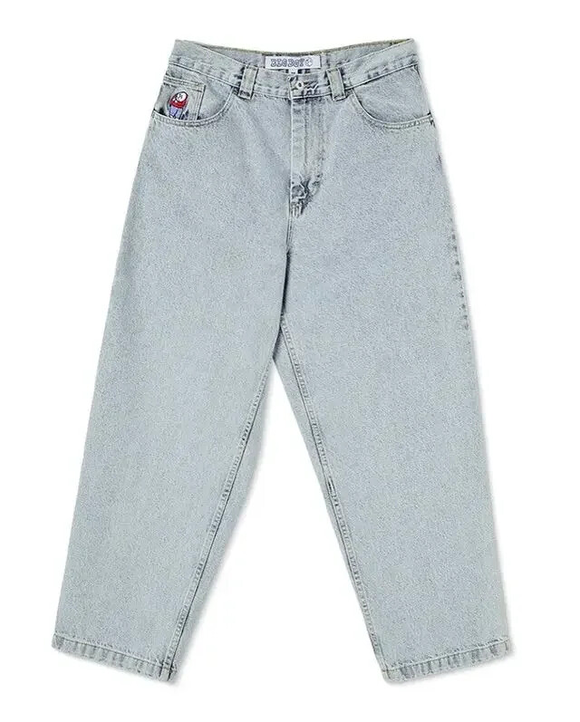 Hip Hop Big Boy Jeans Y2K Hlače Streetwear Gothic Cartoon Vez Retro Plave Baggy Jeans Punk Rock Široke hlače visokog struka