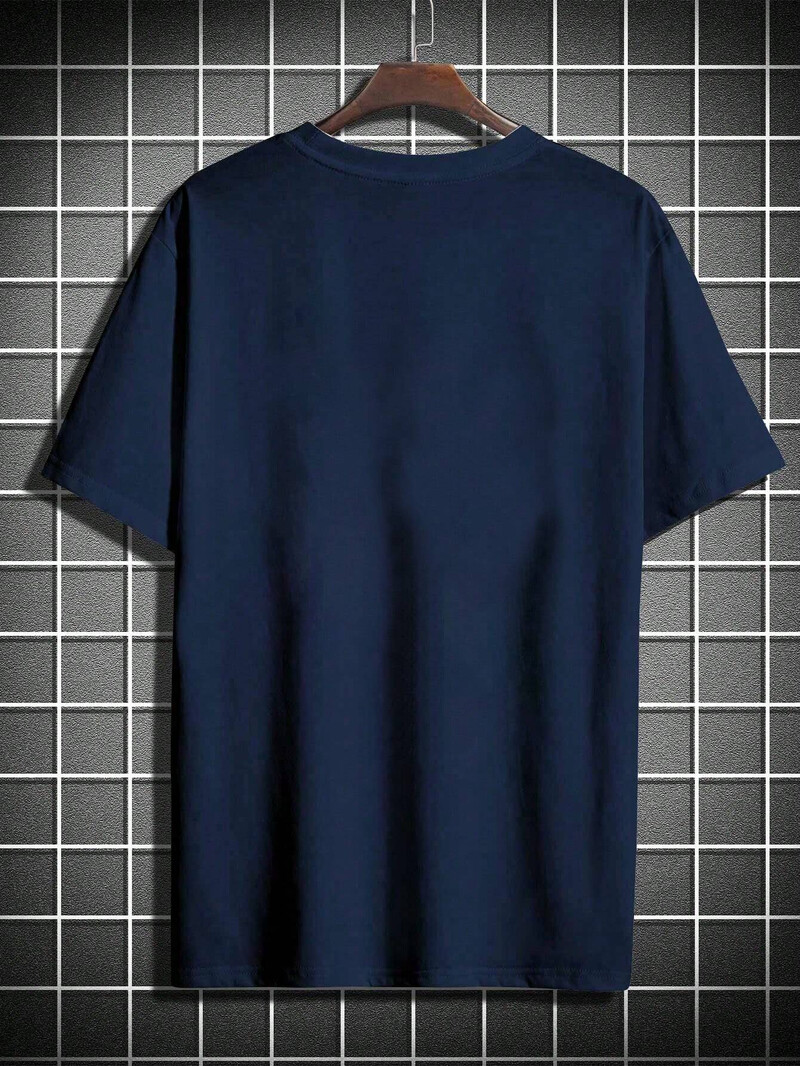 Мъжка тениска от 100% памук, летен свободен размер, удобна тениска с принт на букви PARIS, ежедневна спортна тениска с кръгло деколте и къси ръкави