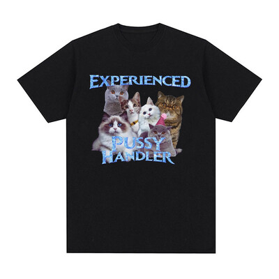 I Eat Cement Cursed Cat Funny Meme T krekls vīriešiem Sieviešu Modes Ikdienas T krekli Vīriešu Lielizmēra Kokvilnas T-kreklu Topi