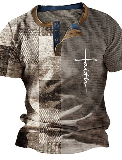 Suvine vintage meeste särk Ristitrükiga lühikeste varrukatega vabaaja V-kaelusega nööbiga Suur meeste lapiline T-särk ruuduline tops Tänavarõivad