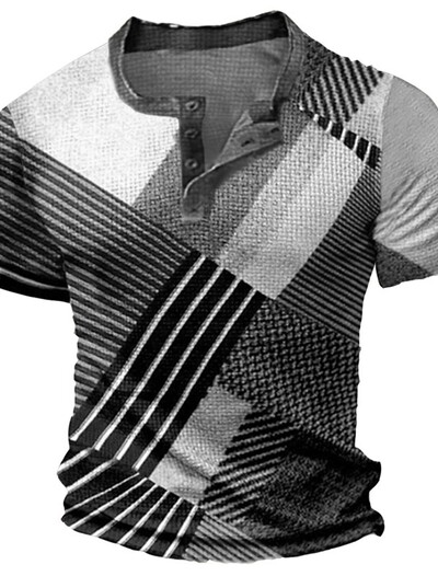 Suvine vintage meeste särk Ristitrükiga lühikeste varrukatega vabaaja V-kaelusega nööbiga Suur meeste lapiline T-särk ruuduline tops Tänavarõivad