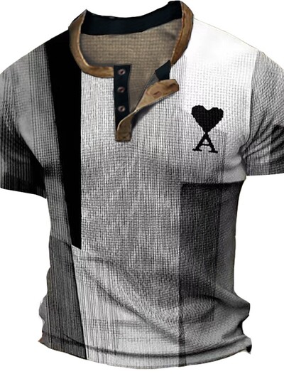 Suvine vintage meeste särk Ristitrükiga lühikeste varrukatega vabaaja V-kaelusega nööbiga Suur meeste lapiline T-särk ruuduline tops Tänavarõivad