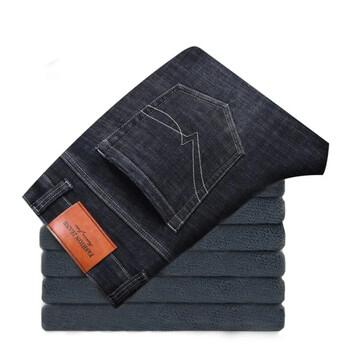 Thicken New Fleece Jeans Fo Ανδρικά ρούχα Casual Παντελόνι Ζεστό Μόδα Stretch Λούτρινο Αντρικό ίσιο βελούδινο τζιν παντελόνι