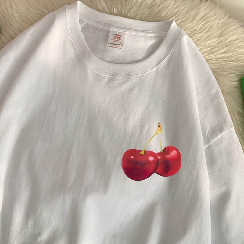 Cherries Cosh Valentine Naljakad T-särgid Mehed Naiste Suvine Puuvillane Vabaajarõivad Crewneck Tee riided Suuremõõduline lahtine paariline T-särk