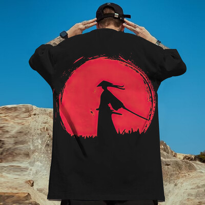 Retro vīriešu T-krekls 3D samuraju apdrukas T-krekls ar īsām piedurknēm Vasaras ikdienas t-krekls Top brīvs liela izmēra T-krekls vīriešiem 2024. Jauni topi