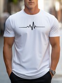 Tricou cu mânecă scurtă, 100% bumbac, pentru bărbați, de vară, cu imprimeu creativ, slim fit, sport casual, cu gât rotund