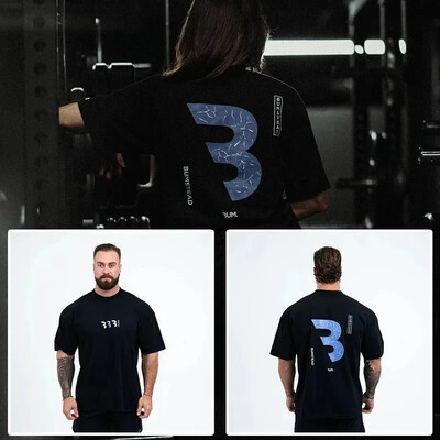 CBUM Majica kratkih rukava Gym Fitness T-shirt Široka prevelika pamučna muška majica kratkih rukava Sportske majice Ljetni trening Vježba Ženske majice