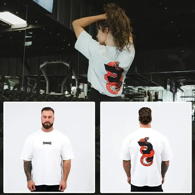 CBUM Majica kratkih rukava Gym Fitness T-shirt Široka prevelika pamučna muška majica kratkih rukava Sportske majice Ljetni trening Vježba Ženske majice