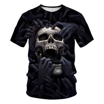 Ανδρικά T-Shirts Halloween Horror Skull Ανδρικά μπλουζάκια με κοντό μανίκι υπερμεγέθη μπλουζάκι Hip Hop Streetwear Ανδρικά μπλουζάκια