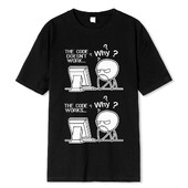 Radošs, smieklīgs programmētāja kods darbojas Kāpēc ikdienas krekls ar apdruku Camiseta Hombre Linux operētājsistēma Modes ielu apģērbi vīriešiem