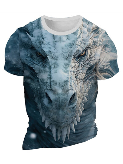 3D Dragon Print vīriešu T-krekls Vasaras ikdienas ikdienas vīriešu ielas T-krekls āra sportam īsām piedurknēm Urban Fashion vīriešu T-krekls