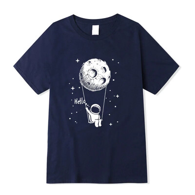 Ljetna muška majica kratkih rukava visoke kvalitete, 100% pamuk, šaljivi svemirski dizajn, ležerna majica kratkih rukava, cool, široka muška majica
