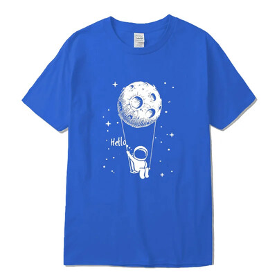 Ljetna muška majica kratkih rukava visoke kvalitete, 100% pamuk, šaljivi svemirski dizajn, ležerna majica kratkih rukava, cool, široka muška majica