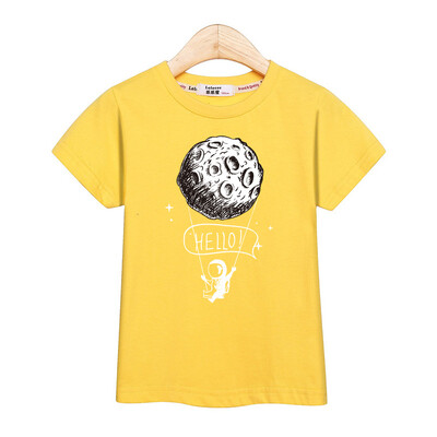 2024. gada jauns astronautu T-krekls ar īsām piedurknēm, mazuļu zēnu vasaras topi, bērnu multfilmu kokvilnas krekls 3-14T