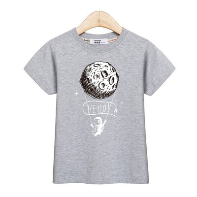 2024. gada jauns astronautu T-krekls ar īsām piedurknēm, mazuļu zēnu vasaras topi, bērnu multfilmu kokvilnas krekls 3-14T