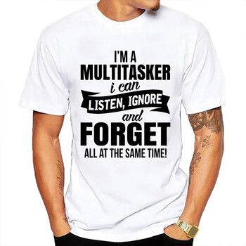 I\'m A Multitasker Print T-shirt with Funny Saying Мъжка и дамска модна графична тениска Черна тениска Летни ризи с къс ръкав