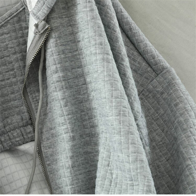 Ikdienas brīvas skriešanas bikses, 3 daļīgs komplekts, pavasara rudens īsi mēteļi ar kapuci, korejiešu sporta bikses, ansamblis sieviešu vintage trajes