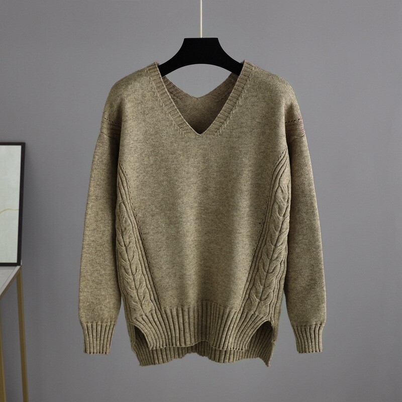 lahtised paksud kootud naised 2-osalised komplektid vabaaja põhilised pehmed v-nreck kampsuntopid ansambel Korea kõrge vöökohaga laia säärega püksid conjunto