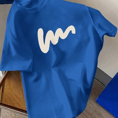 Suvine meeste 100% puuvillane mugav vabaaja vaba ülisuur loominguline mustriga trükitud sportlik ümarkaelus lühikeste varrukatega T-särgi topp