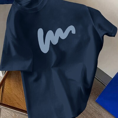 Suvine meeste 100% puuvillane mugav vabaaja vaba ülisuur loominguline mustriga trükitud sportlik ümarkaelus lühikeste varrukatega T-särgi topp