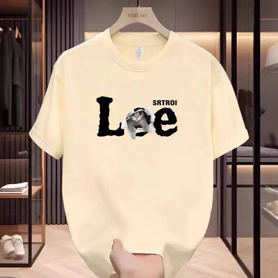 2025. aasta Meeste puuvillane T-särk vabaaja kirjatrükiga T-särk Suuremõõtmelised sporditopsid Hingavad mugavad tänavarõivad S-4XL meeste riided