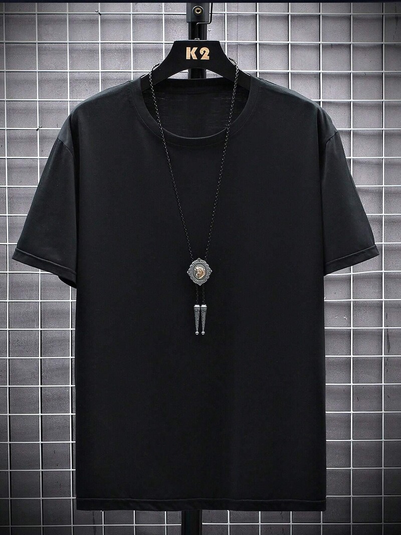 Kuum müük Ühevärviline Kvaliteetne prindiga T-särgid Meeste vabaaja T-särgid Suvised ülisuured riided Lahti puuvillane lühikeste varrukatega