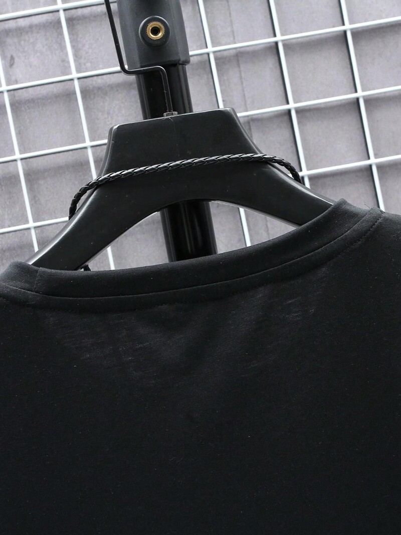 Kuum müük Ühevärviline Kvaliteetne prindiga T-särgid Meeste vabaaja T-särgid Suvised ülisuured riided Lahti puuvillane lühikeste varrukatega