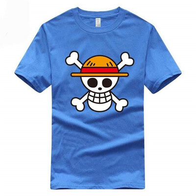 Viengabala salmu cepure ar logotipu Drukāt Vīriešu T-krekls Sieviešu apģērbi Japāņu anime kokvilnas topi Ikdienas īsām piedurknēm T krekls Ielu apģērbi