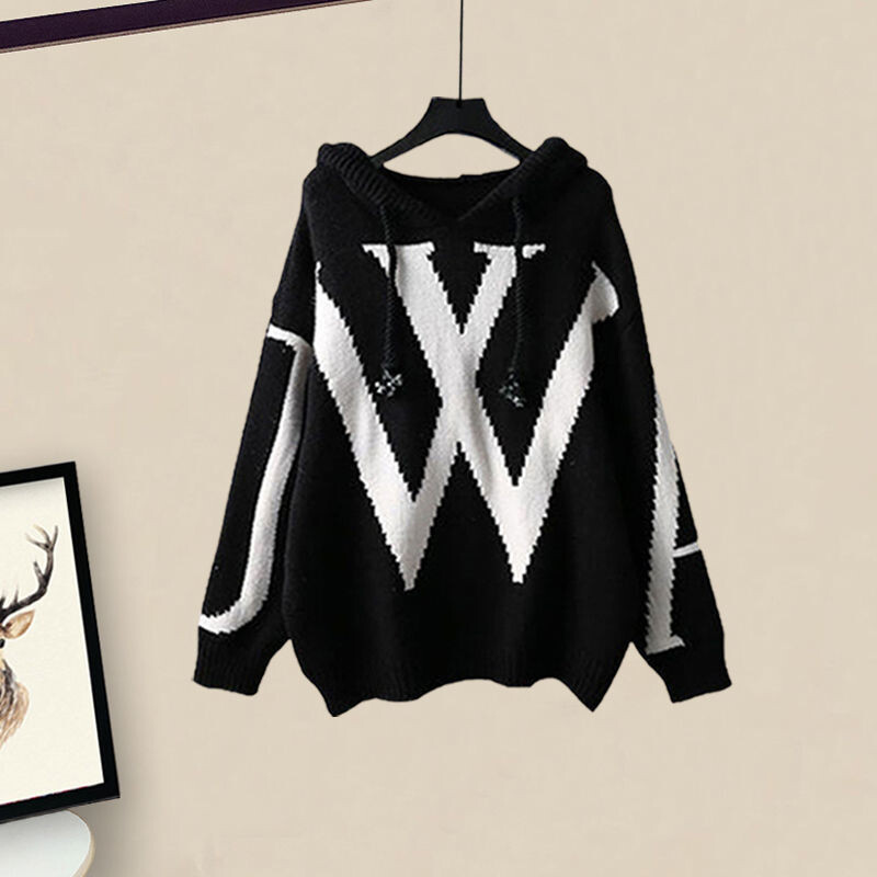 Rudens tērpu komplekts 2024. gada jaunais korejiešu versijas džemperis ar pārklājumu, vidukļa sasprindzinājums, tievēšanas platas bikses, divdaļīgs komplekts