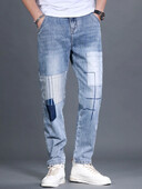 Taisnas vīriešu kovboju bikses Gaiši zilas kravas bikses Vīriešu džinsi Y2k Vintage Streetwear New In Grunge Premium 2024 Trend