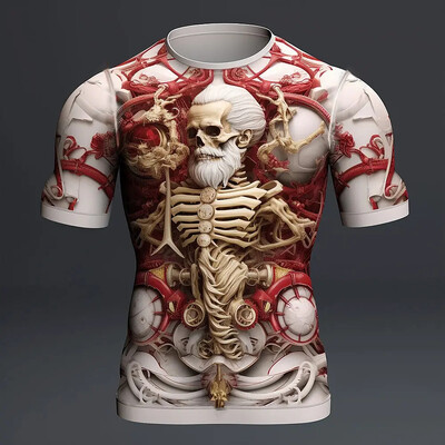 Horror Spider Skull 3D печатна тениска за мъже Дрехи Модна пънк тениска Ежедневно улично облекло Големи мъжки дрехи Y2k Топове