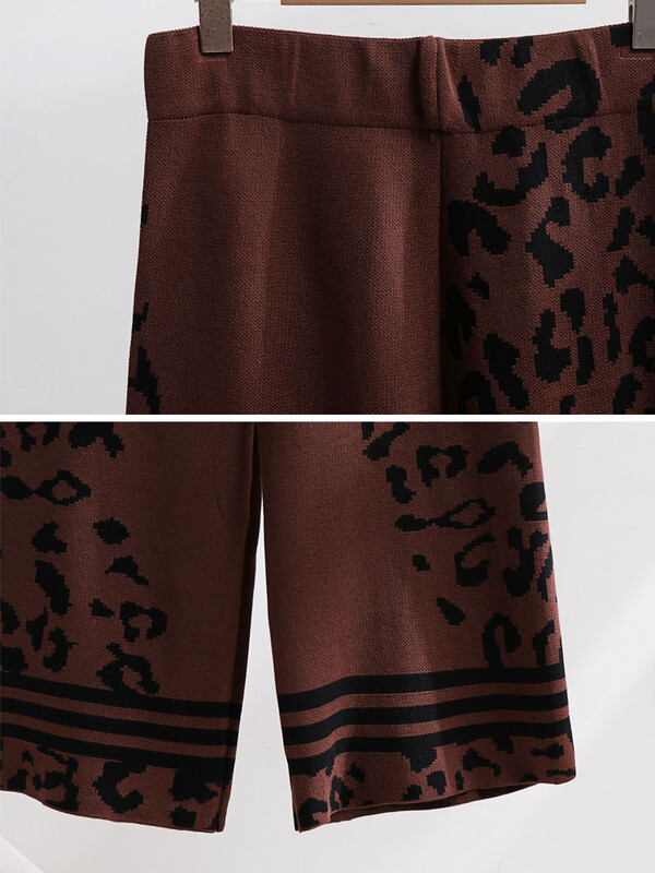 Sügistalv vabaaja 2-osaline kudum naiste komplektid O-kaelusega pikkade varrukatega kudumid kampsuntopid ülikonnad vabaaja kõrge vöökohaga dressipüksid riietus