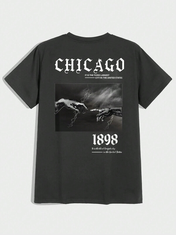 Rokas sauklis Grafisks kokvilnas T-krekls Vīriešu Luksusa Zīmols Mode Liela izmēra Tops Ikdienišķs Ielu apģērbs ar īsām piedurknēm Klasisks T-krekls ar apdruku S-4XL