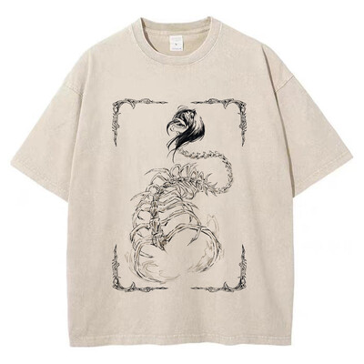 Vīriešu mazgāti Anime Attack On Titan T-krekls Hip Hop Streetwear Graphic Print Oversize T krekls ar īsām piedurknēm Kokvilnas brīvi vintage topi