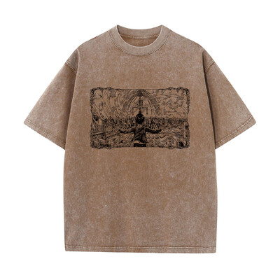 Vīriešu mazgāti Anime Attack On Titan T-krekls Hip Hop Streetwear Graphic Print Oversize T krekls ar īsām piedurknēm Kokvilnas brīvi vintage topi